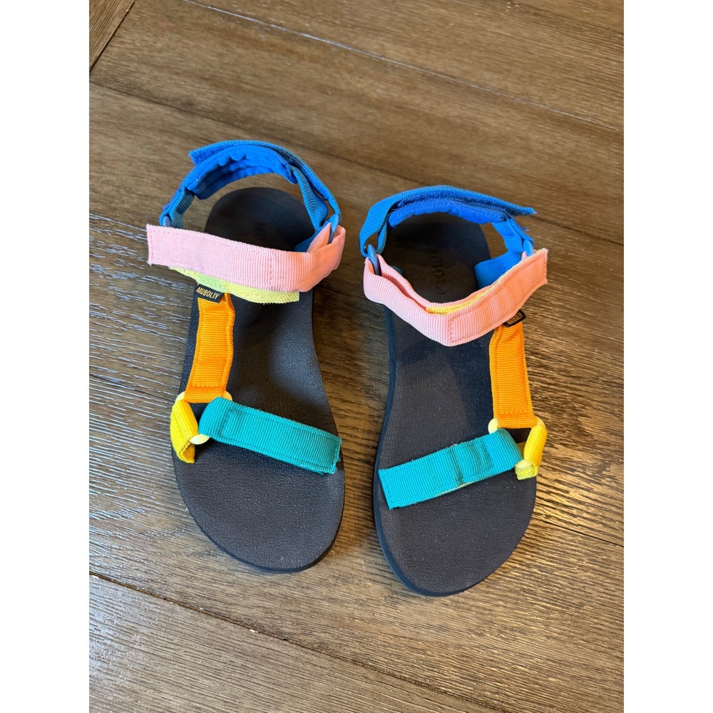 Muboliy Strappy Sandals Womens 38 Multi Colorblock Sporty Outdoor Hook & Loop